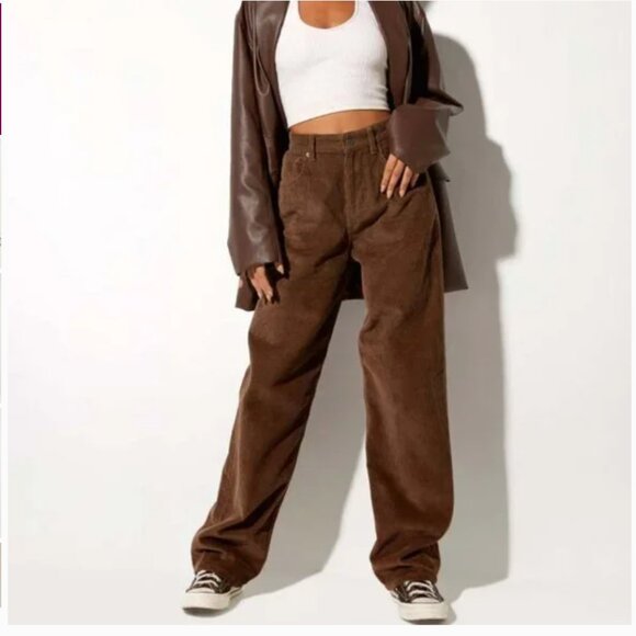 Motel Brown Corduroy Wide Leg Brown Size 31 EUC - Picture 1 of 12